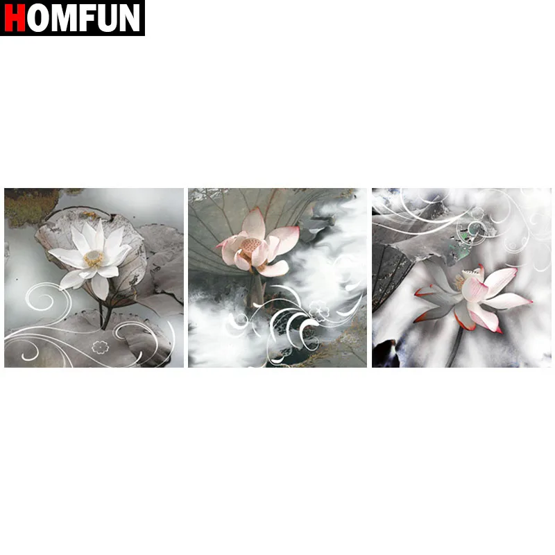 HOMFUN полный квадрат/круглая дрель 5D DIY Алмазная картина &quotLotus scenery&quot вышивка