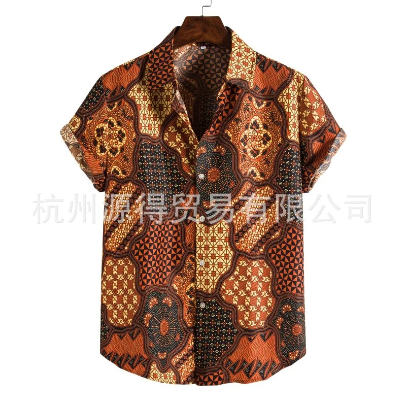 

QIWN Code Men's Short Sleeve Shirt Floral Stitch Men's Short Sleeve Shirt T Shirts Men Mens Shirts Beach Shirt