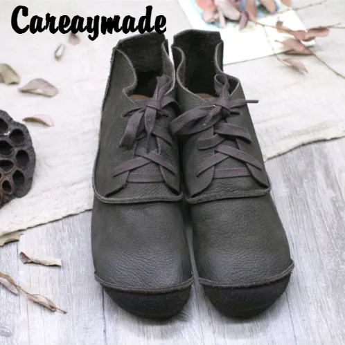 Careaymade/Новинка сезон весна-осень ботинки из мягкой кожи с круглым носком в стиле