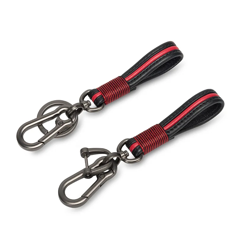 Автомобильный брелок из натуральной кожи с классическим D образным