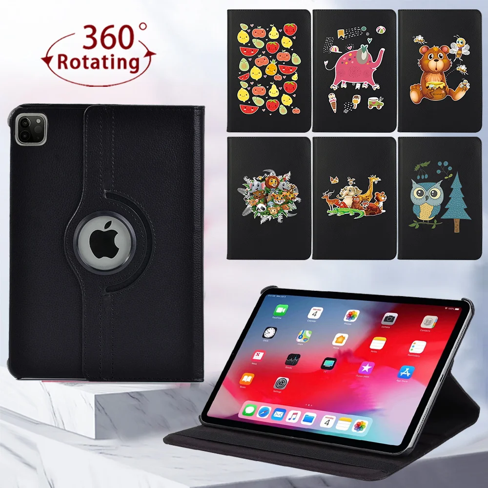 

360 Rotating Tablet Case for Apple IPad Air 4/Air 1/Air 2/Air 3rd Gen 2019 Arabic Numeral Series Cover Case + Free Stylus