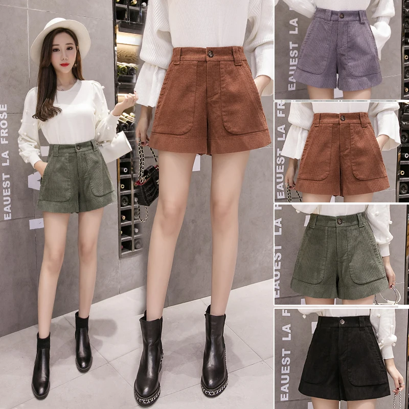 Женские шорты корейская мода фасон этой зимы размера плюс с высокой талией