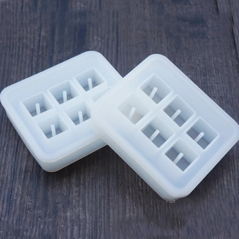 Прозрачный прямоугольная силиконовая форма для бусин квадратный мяч 6 отверстия
