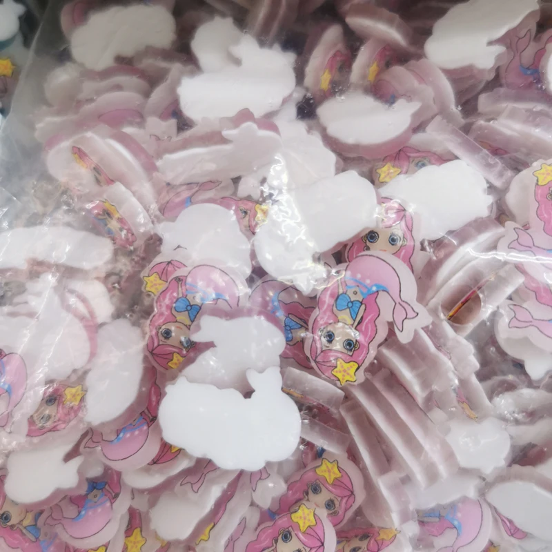 500pieces 23mm diy acrylic sea-maid girls paster beads.stick on hairpin clip for woman child headwear jewelry making accessories | Украшения