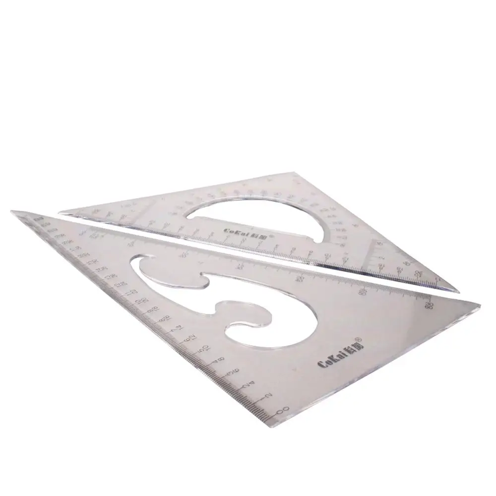 Utoolmart Hot 1pcs Plastic Transparent Triangle Rulers Range 20/25/30/35/40cm 1mm Accurate Measurement Daily General Tools
