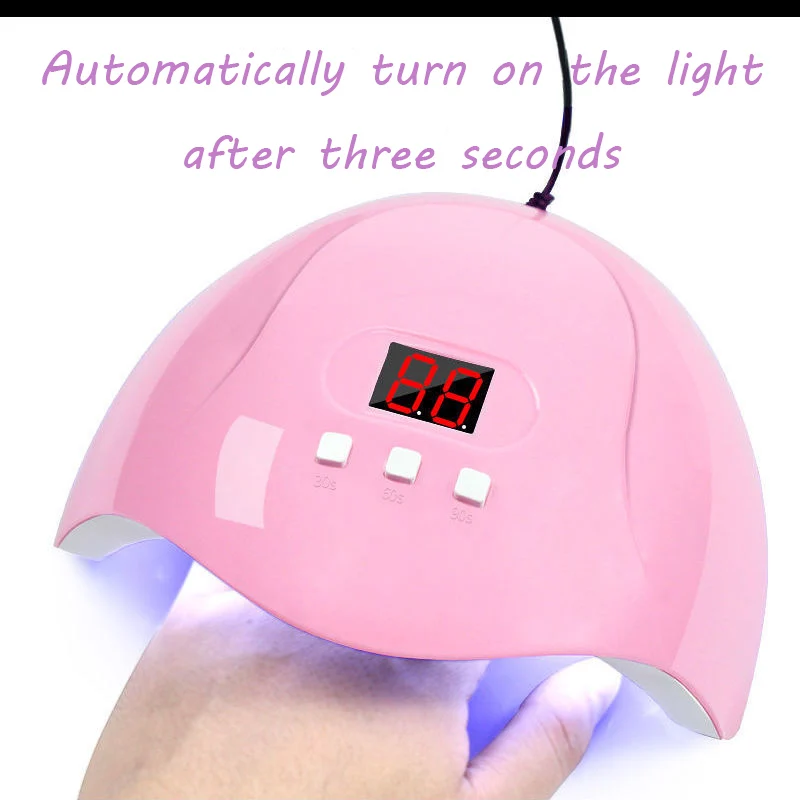 

54W Portable Nail Dryer UV LED Lamp USB Home Use Nail Gel Varnish Dryer Curing Nail Auto Sensor Manicure Tools Lcd Display