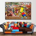 Абстрактная акварельная картина на холсте с надписью спрей любовь, настенный художественный плакат и принты, мультяшная картина для гостиной