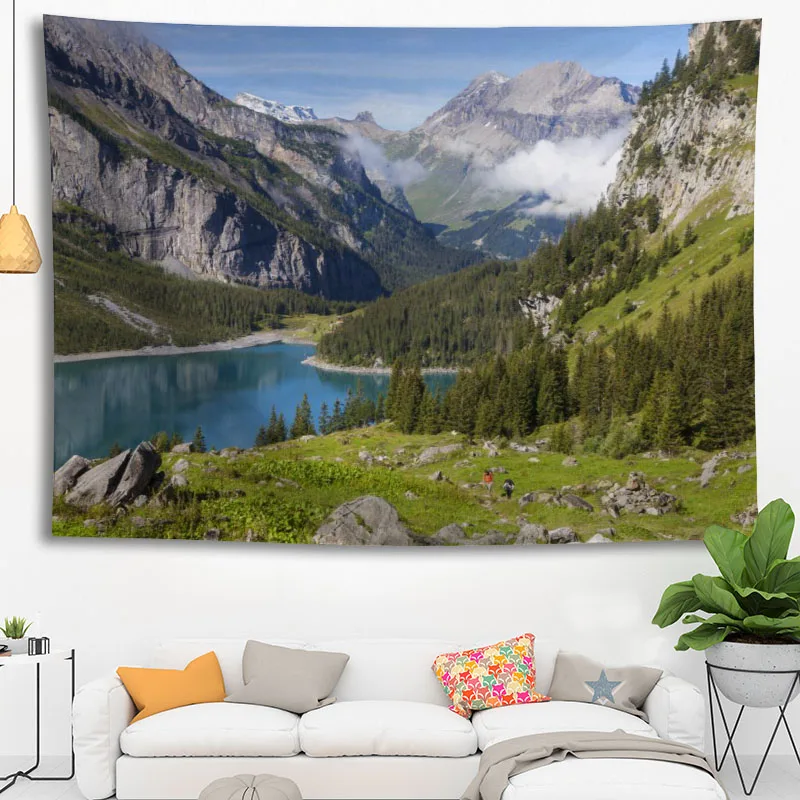 

Custom High Quality Mountain Hanging Tapestry Home Party Decoration Tapestries Photo Background Cloth Table Cloth Wall Tapes