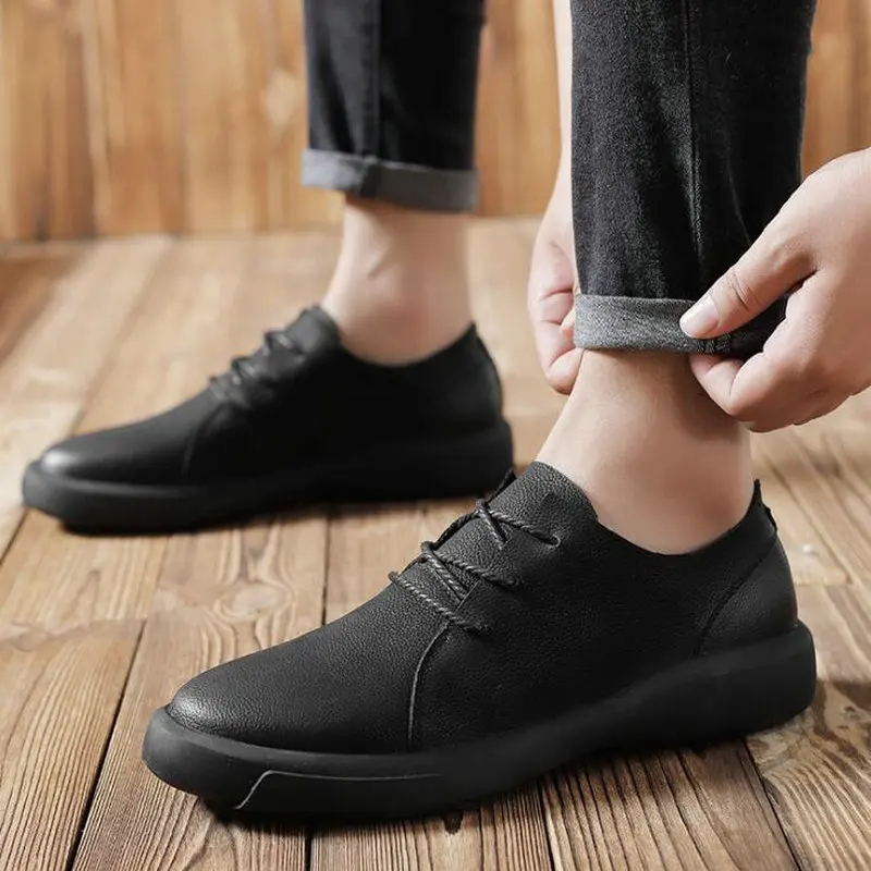 Мужские уличные ботинки на плоской подошве модные повседневные рабочие из