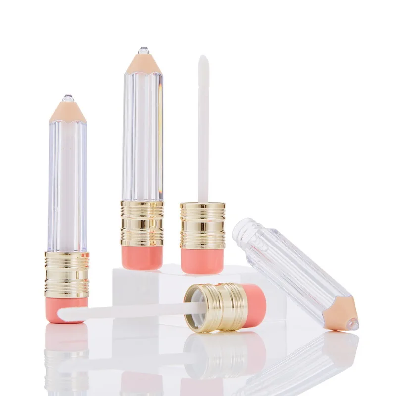 10PC Pencil Shape Cute Empty Lip Gloss Tube Clear Lip Balm Tube Lipstick Bottle Cosmetic Container Women Lipgloss Packing Bottle love heart diy lip gloss tube tube empty bottle lipstick tube sub bottle empty tube octagonal cosmetic container lip glaze