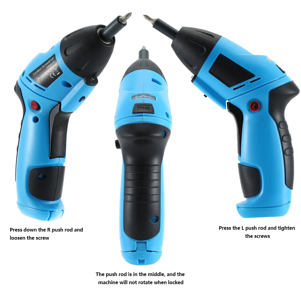 

Mini 6V battery operated cordless electric screwdriver electric drill electric tool10PC bit household screwdriver electric tool