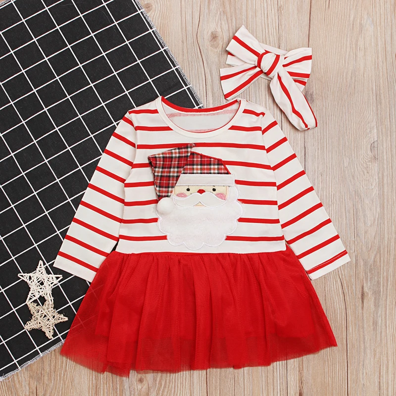 2019 New Year Girls Christmas Dress Baby Winter Snowman Holiday Children Clothing Party Kids Santa Claus Costume Gift 1-5 Years | Детская