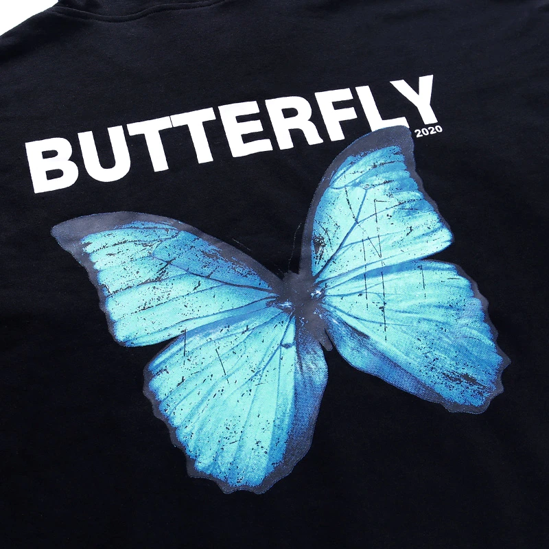 LVINMW Casual Hooded Drawstring Long Sleeve Pockets Letter Butterfly Print Top Woman Hoodies Loose Daily Tops Streetwear | Женская