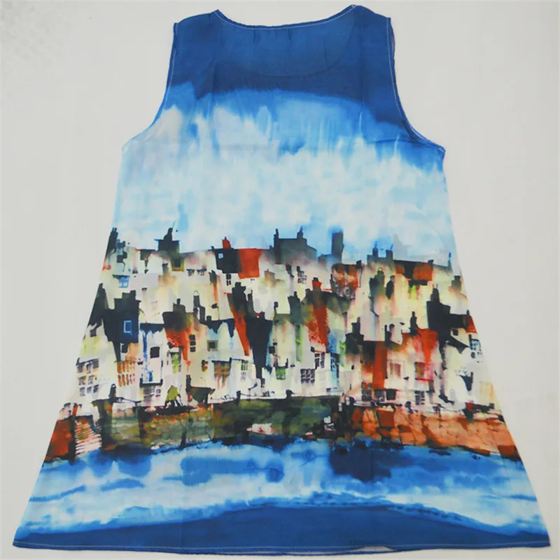 Новое модное летнее платье в стиле бохо с объемным принтом деревенском винтажное