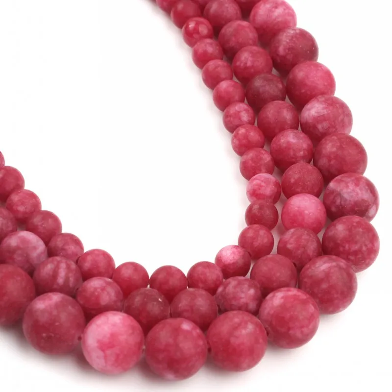 Матовый красный халцедон круглые свободные бусины стандартное Ожерелье браслет