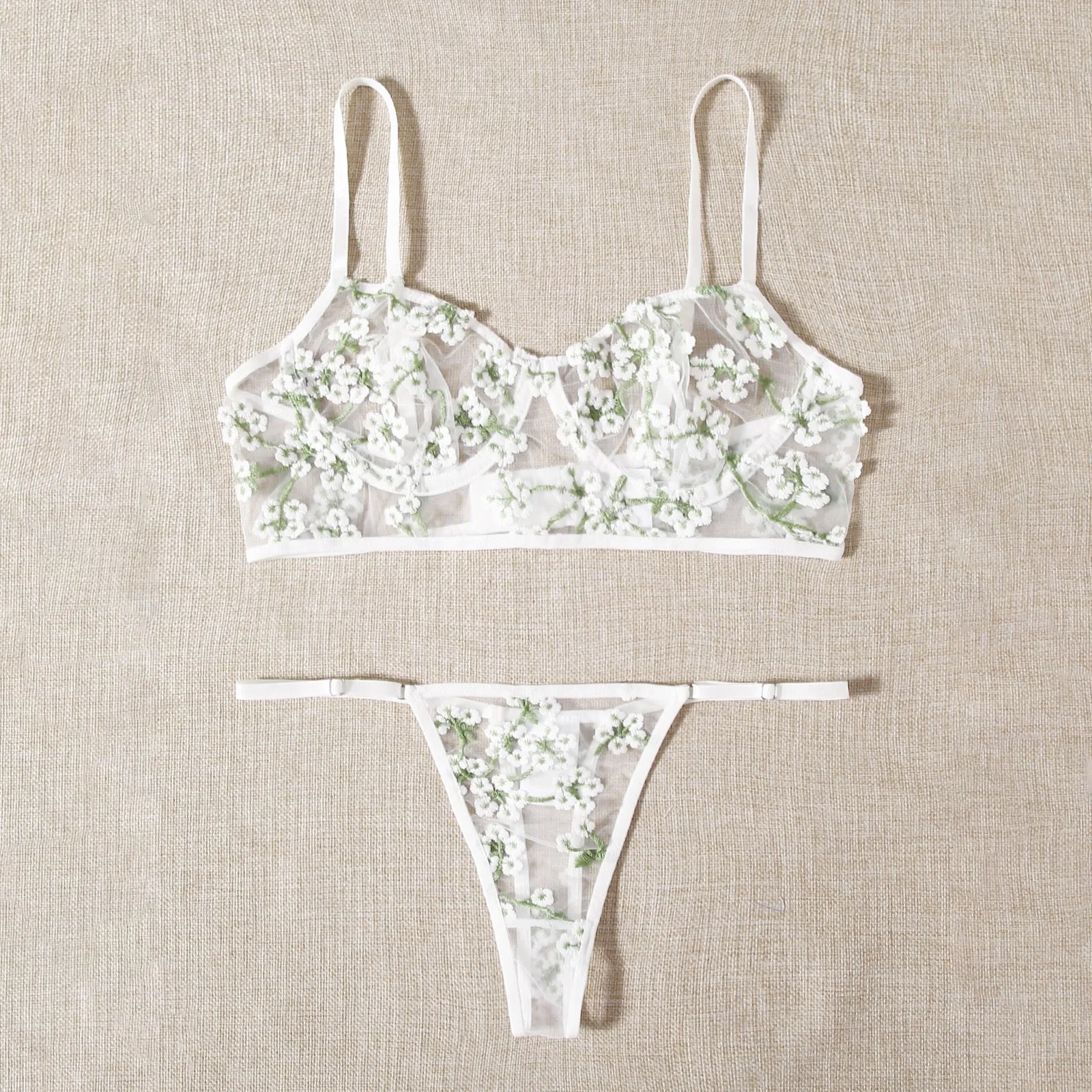 

Women Floral Embroidery Lace Sexy Lingerie Underwear Set Sexy Bra Set Lenceria Sensual Mujer See Through Erotic Sexy Brief Sets