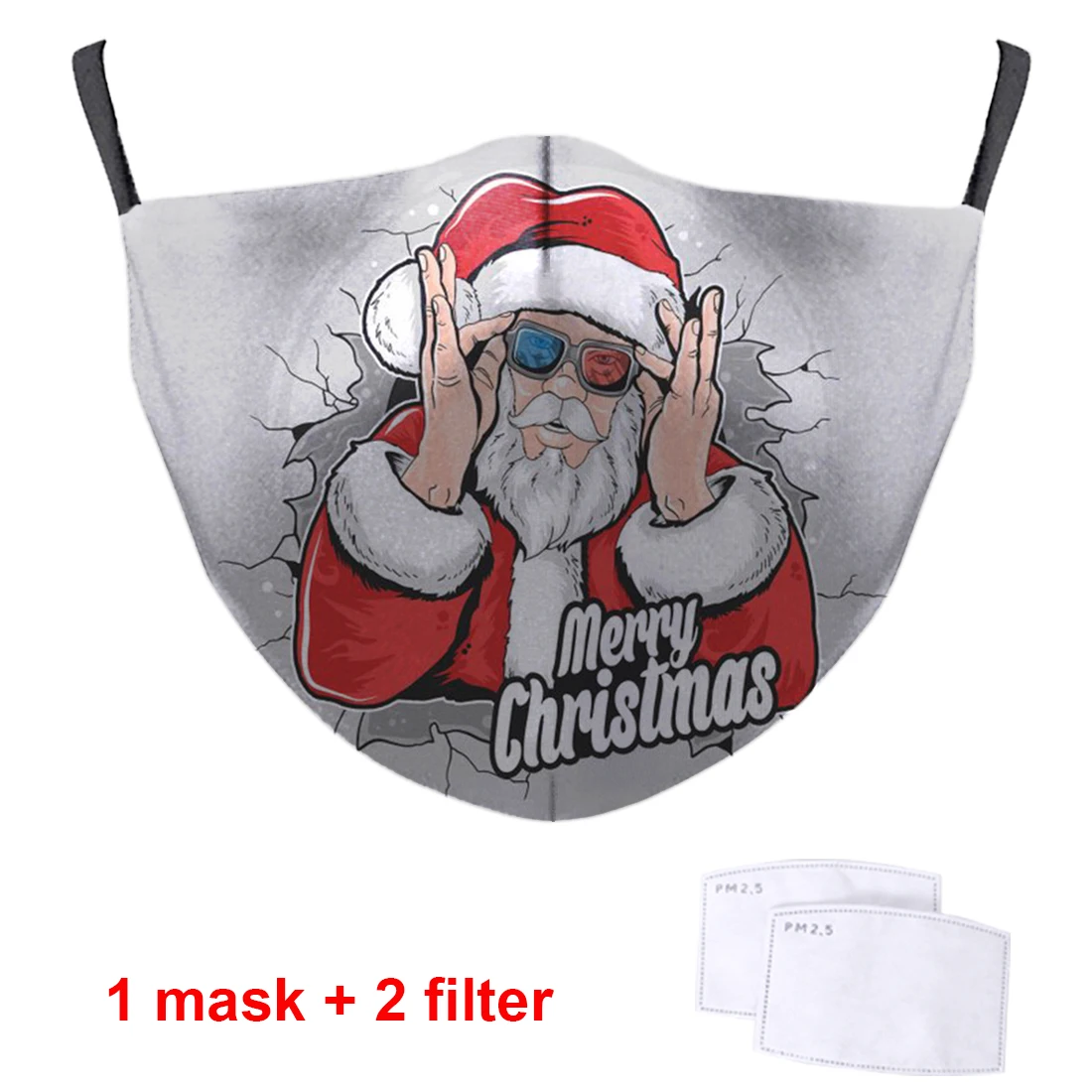 

Christmas Printing 3D Mens Masks Face Washable Dustproof Adult mondkapjes met filter Woman Breathable Anti Haze Soft Mascherine