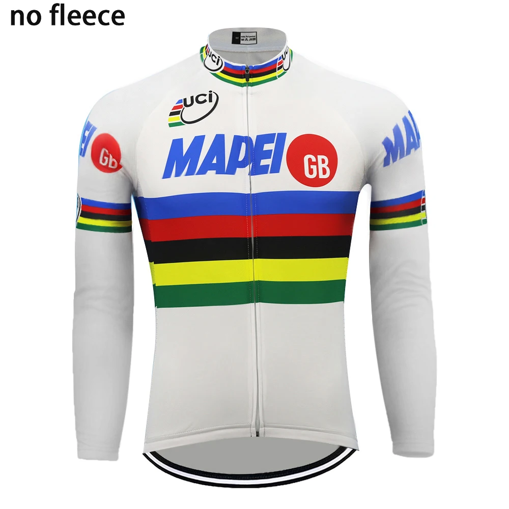 long sleeve Mapei велокофты Зимние флисовые и без флиса мужские с длинным рукавом Теплые Одежда для велоспорта Майо ciclismo mtb - Цвет: long sleeve