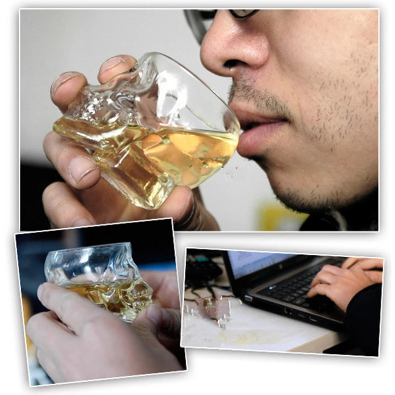 Skull Crystal Glass Cup Drinkware Cocktail Whisky Wine Glasses Creativity Vodka Beer Drinking Transparent Cups Glassware Barware | Дом и сад
