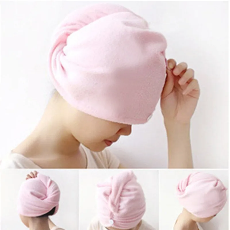1pc Magically Dry Hair Cap Microfiber Towel Quick Magic Drying Tu rban Wrap Shower Bathing Hat czepek na wlosy @5 | Дом и сад