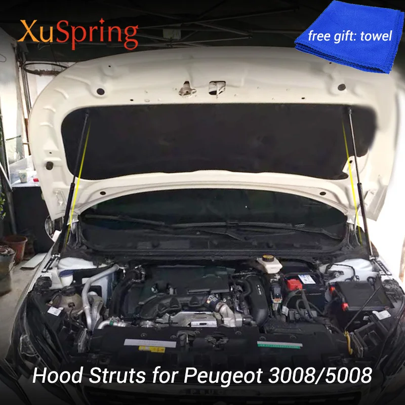 Для 2017 2018 2019 Peugeot 3008 5008 передняя крышка двигателя автомобиля подъемник