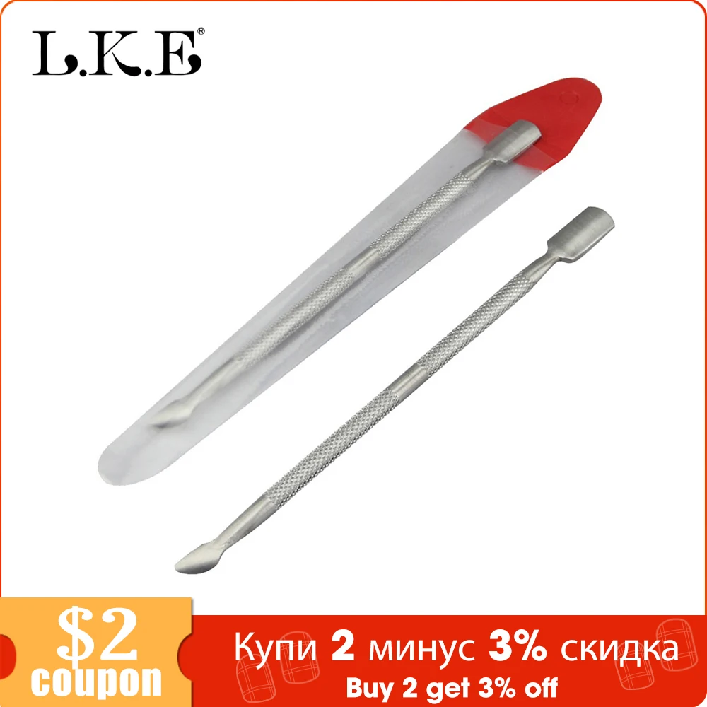 LKE 1 шт. средство для удаления кутикулы из нержавеющей стали эфирное средство для кутикулы 2 способ Ложка Толкатель Педикюр Маникюр подарок красота дизайн ногтей инструменты