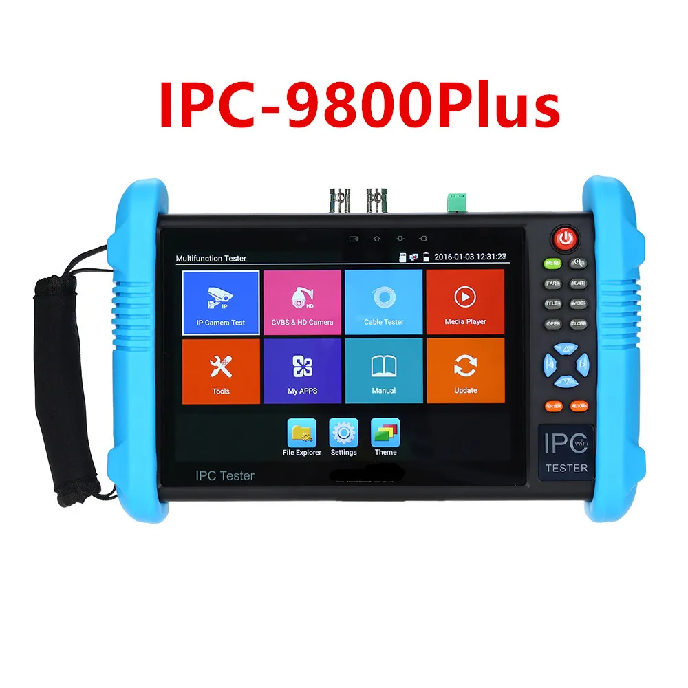 IP-камера Test er IPC-9800Plus 7-дюймовый испытательный CCTV POE сенсорный экран RJ45 TDR 6K H265 +