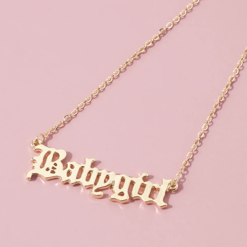 

Simple BabyGirl Charm Letter Necklaces For Women Love Jewelry Choker Chain Necklaces Pendants Bridesmaid gifts Gold/Silver Color