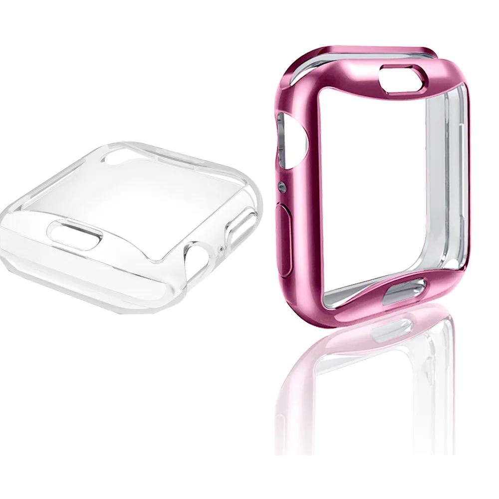 Ультра-мягкий тонкий чехол для Apple Watch TPU 40 мм 44 мм чехол Защитное покрытие часов полосы аксессуары для серии 4