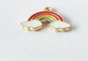 10 шт. радужные ламы торт Любовь Сердце кактус ожерелье эмалевые бусины подвеска