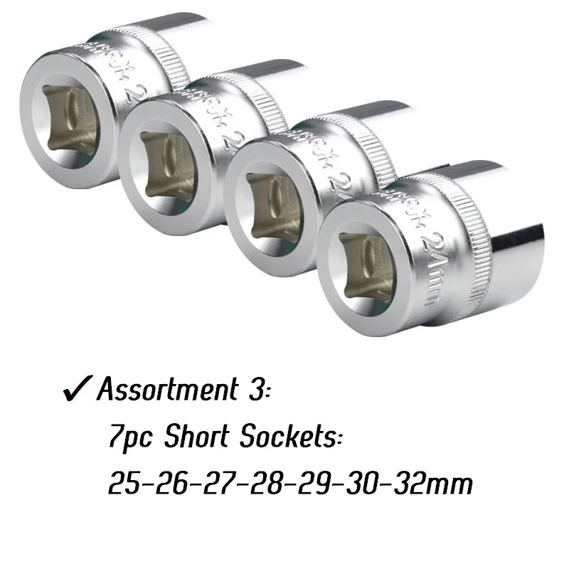 25-32mm LAOA 10 шт. 1/2 шестигранный торцевой ключ головка 12,5 мм используется на трещотке торцевой ключ динамометрический Ключ глубокий торцевой инструмент из Тайваня - Цвет: 25-32mm
