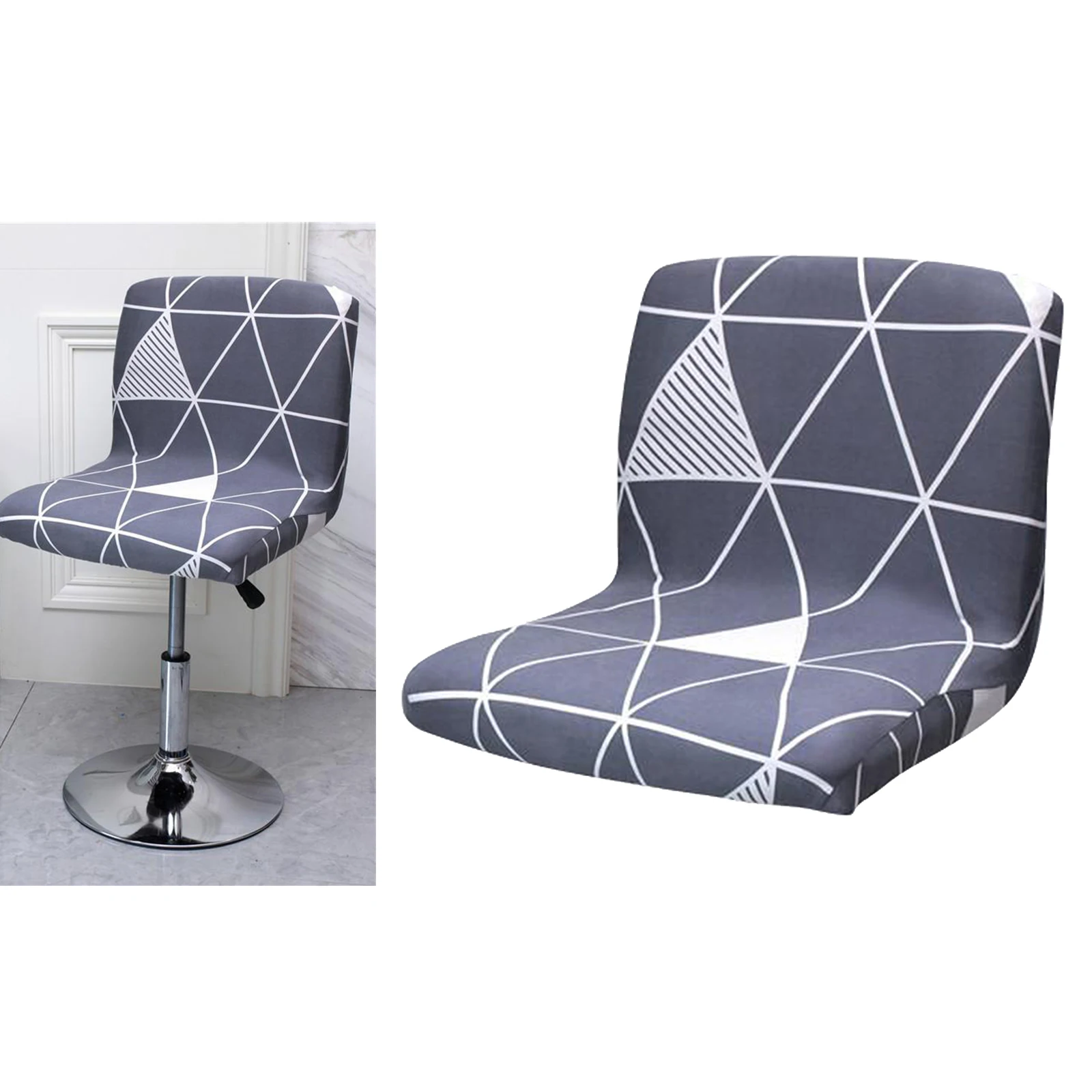 

Elastic Stool Chair Slipcover Polyester Washable Low Back Dining Chair Cover Seat Cover Wedding Party