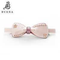 gorgeous hair barrette bow tie and crystal women hair grip acetate hair barrette exquisite gift hair clips