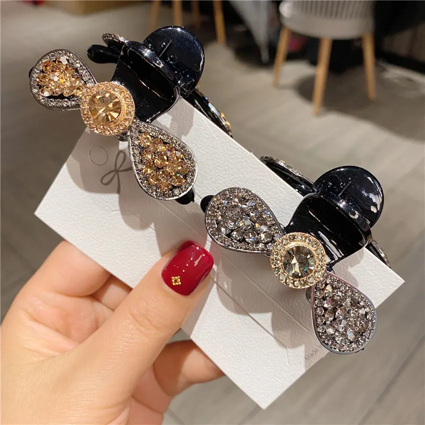 

Fashion Girl Sweet Rhineston Hair Claws Beam Hairpin Women Hair Accessories Beauty Hair Crab Clamp Headwear small Hair Clip