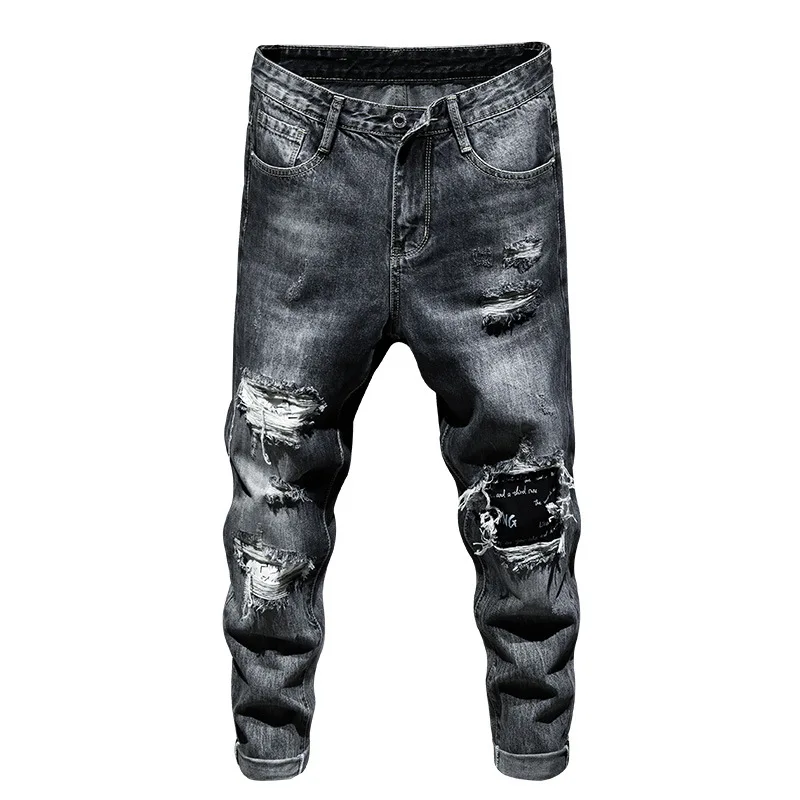 

Мужские джинсы скинни, темно-синие повседневные брюки скинни, размер 38, 2021