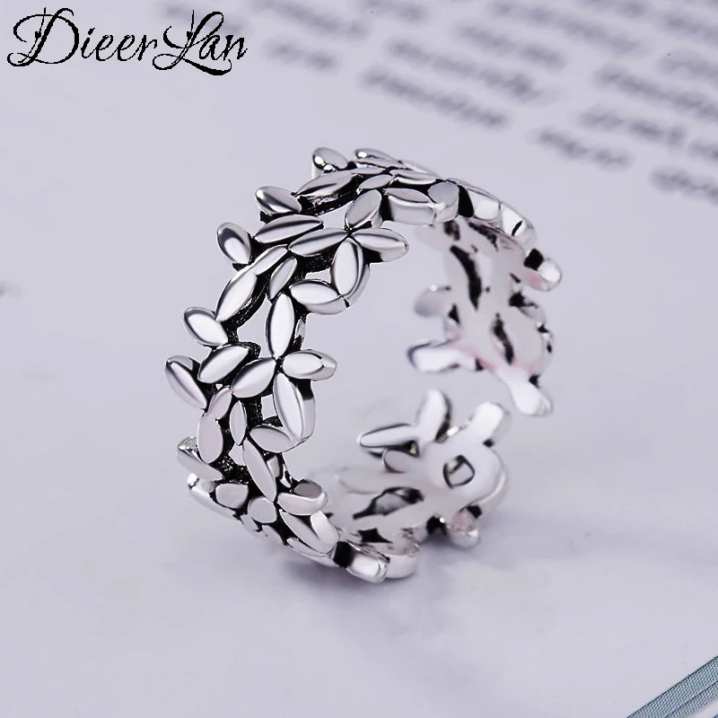 

New Cute Funny 925 Sterling Silver Big Leaf Finger Ring For Women Girls Gifts 100% Real Solid Silver Jewelry 2020