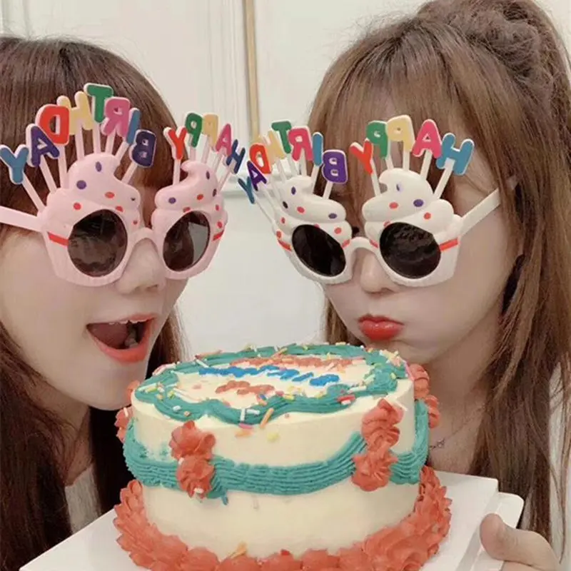 

1pc Happy Birthday Party Glasses Funny Candle Sunflower Rainbow Sunglasses Photo Booth Props For Kids Favor Party Decor Supplies