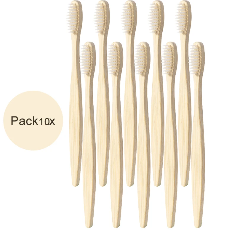 10pcs white 10 шт./компл. окружающую среду с бамбуковым древесным углем Зубная щётка es деревянной ручкой Зубная щётка Эко-дружественных Уход за полостью рта мягкая зубная щетка со щетиной - Цвет: 10pcs white