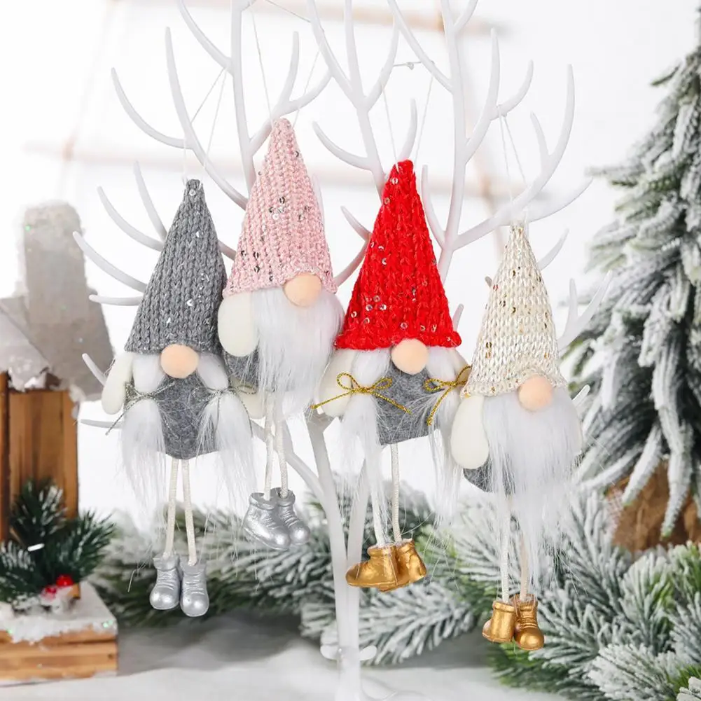 

Christmas Tree Ornaments Xmas Gnome Pattern Fine Workmanship Fabric Fluffy Doll Hanging Adornments Garden Decoration