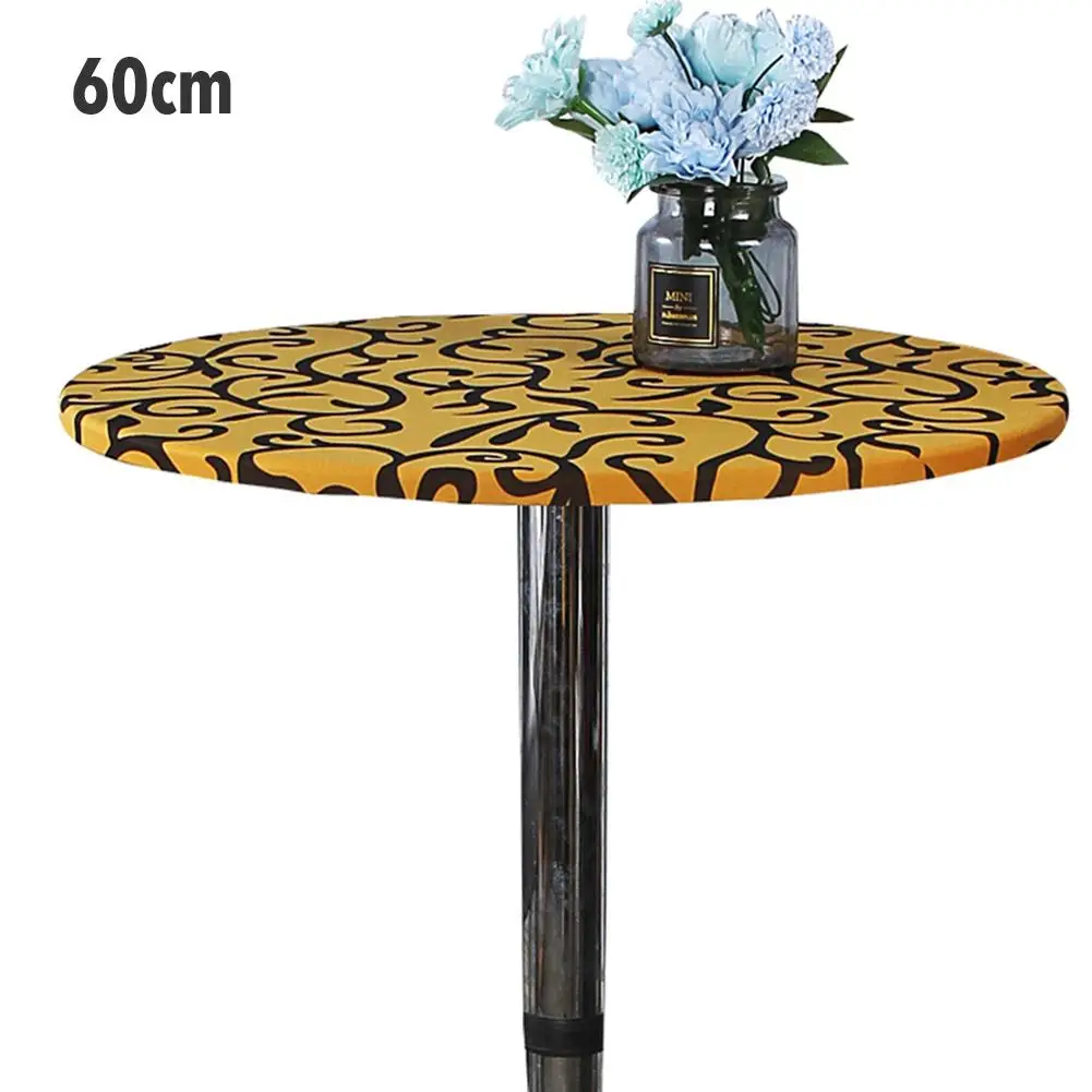 

Elasticity Table Cover Round Washable Table Cover Reusable Tableclothes For Wedding Event Party Hotel Cocktail Table Decoration