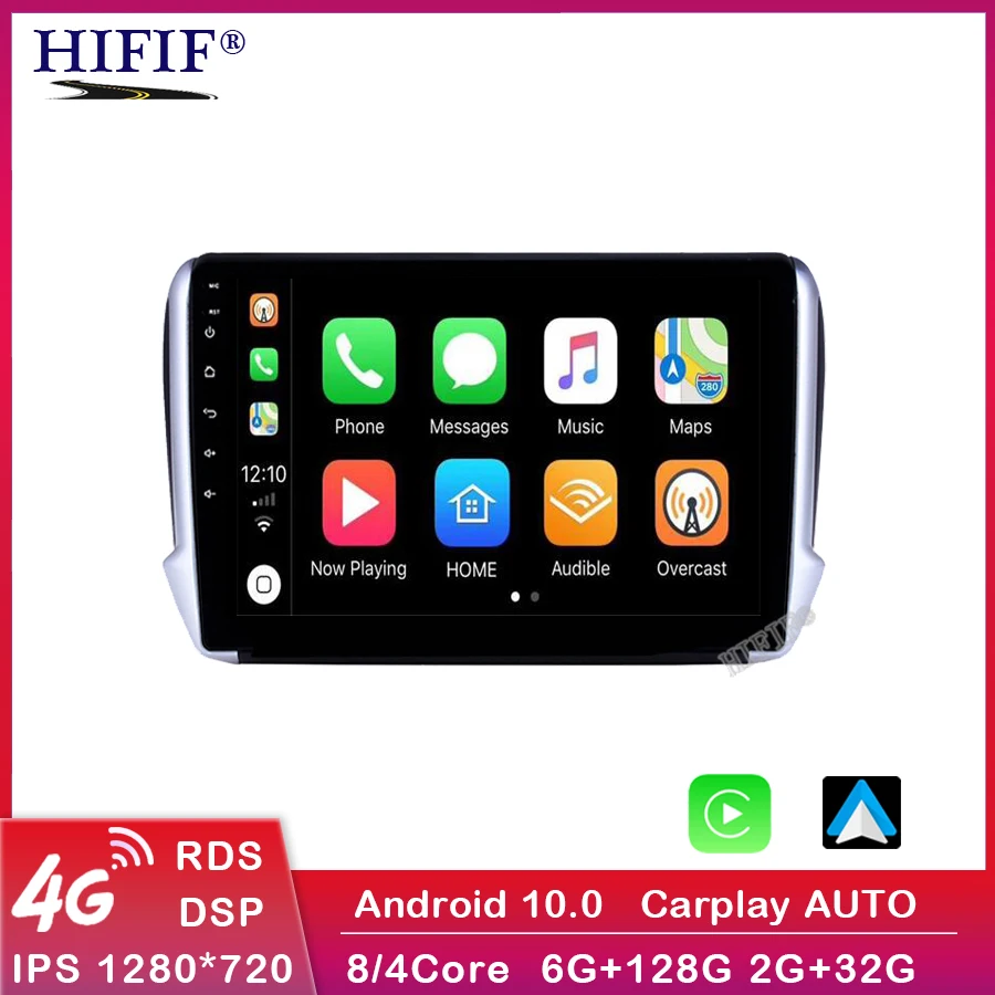 

Автомобильный мультимедийный видеоплеер, магнитола 2 Din на Android 10 для Peugeot 10,1, 2008, 208, 2014, GPS, DVD, 2018