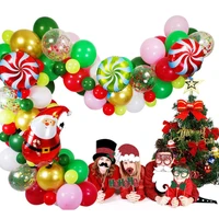 94pcs christmas party decoration new year balloon arch candy bar santa claus christmas tree decorations confetti pastel balloons