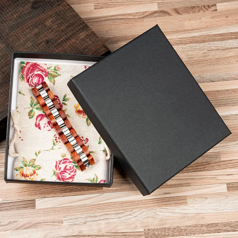 

erkek bileklik Original Brand BOBO BIRD Wooden Adjustable Bracelet Fashion Jewelry Gift for Him Anniversary in Gift Box