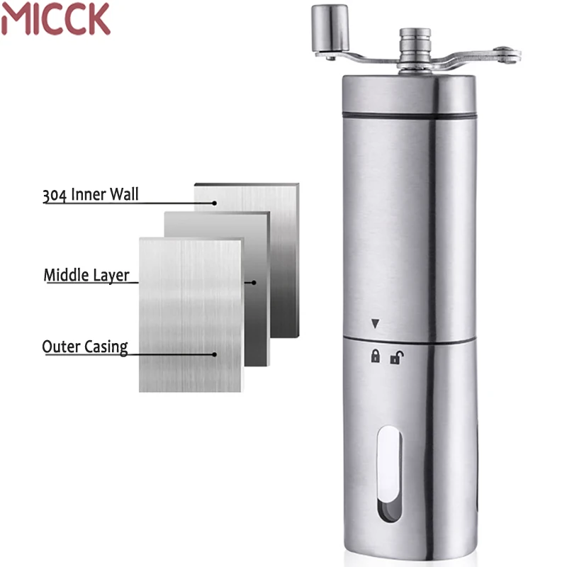 Складная ручная Керамическая Мини кофемолка MICCK посуда для кофе регулируемая из