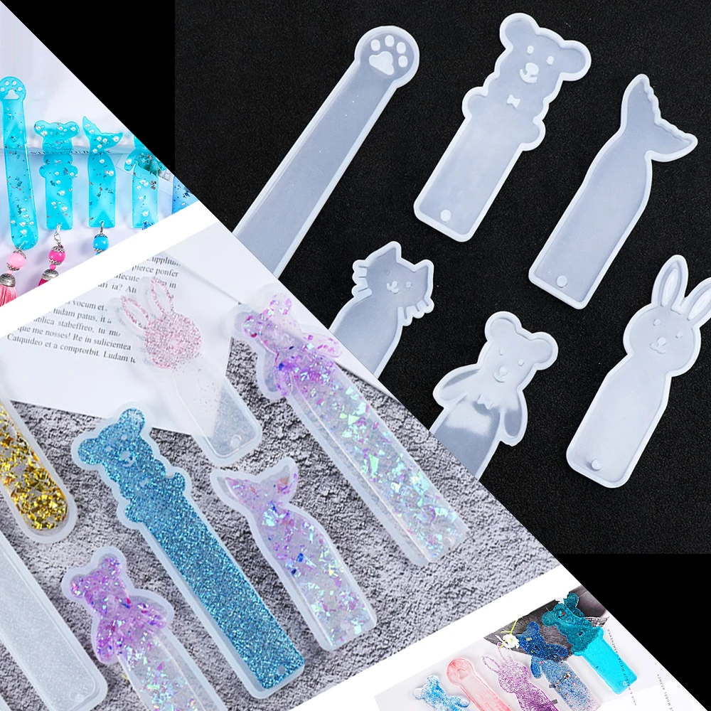 Силиконовая форма для закладок в виде милого кота и медведя сделай сам пресс