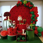 Круглый фон с арбузами для фотосъемки летний красный декорация для детской вечевечерние на день рождения крышка цилиндра стола 722