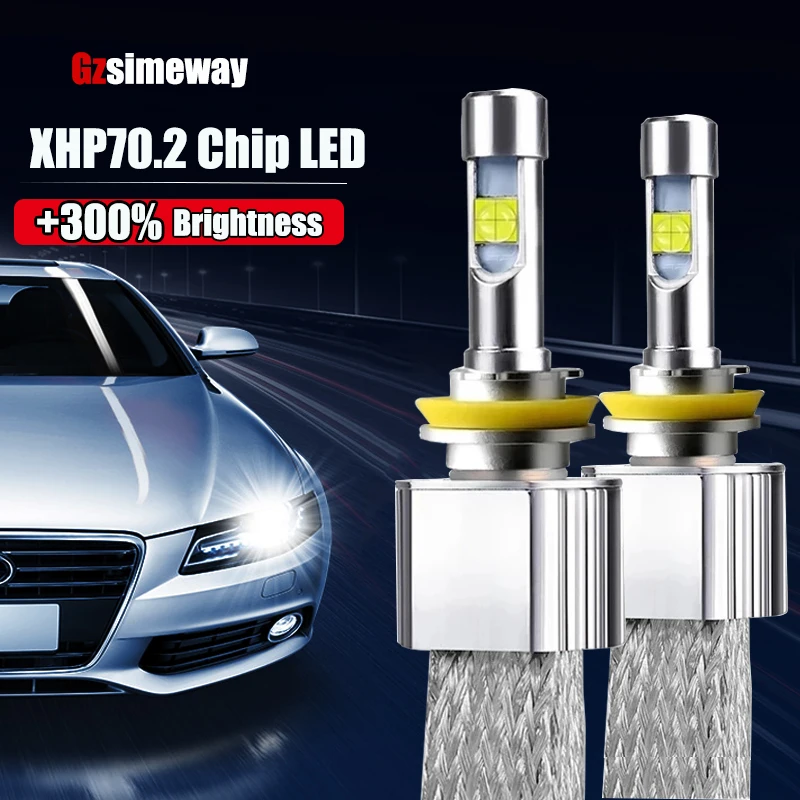 

2PCS H4 H7 LED Lamps 120W H11 H13 Car Headlight Bulbs XHP70.2 Chip 32000LM 9012 HB3 9005 HB4 9006 Auto Headlamp Fog Lights 6000K