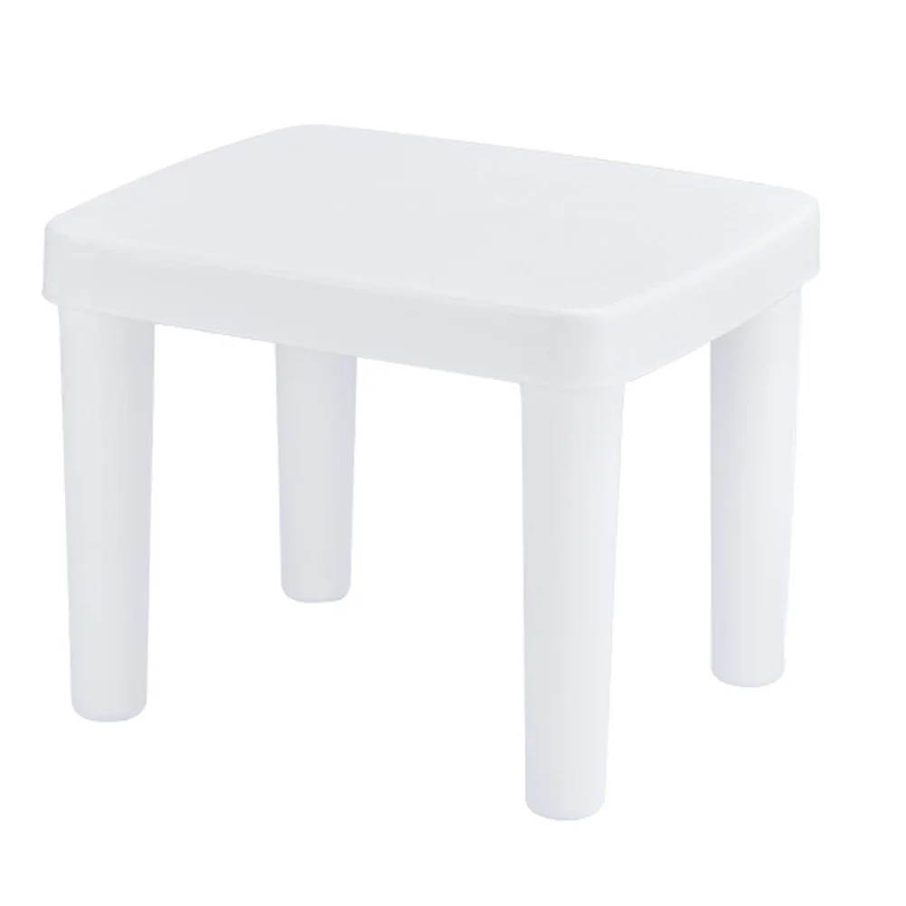 

1 шт. Домашний детский стул для ванной, квадратный низкий стул, нескользящий стул (белый)