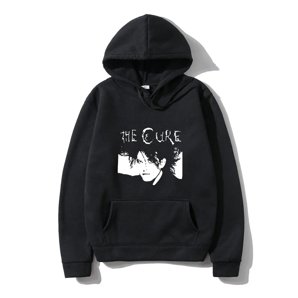 

1986 Cure Robert Smith American Harajuku Comic Printing Winter Comfortable Thick Loose Sport Men's Oversized Hoodie Tide 2021