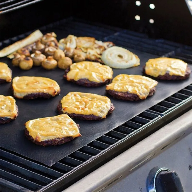 

10Pcs Extra Thick Heat Resistant BBQ Grill Mat Baking Non-Stick Barbecue Accessories Cooking Grilling Sheet Liner BBQ Tool WF